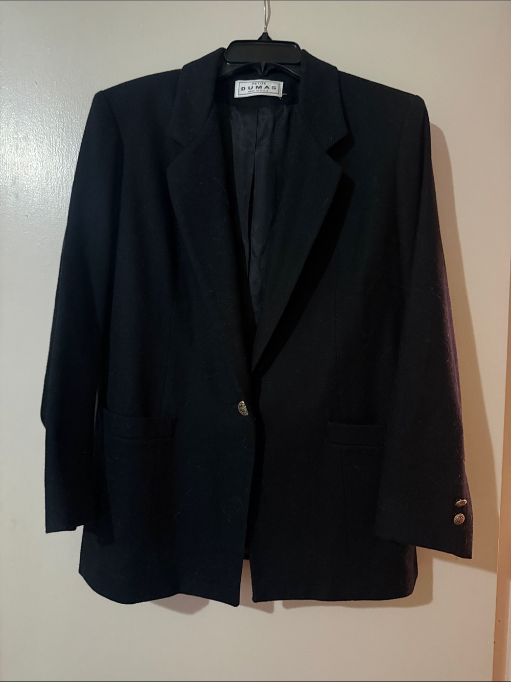 Pierre Dumas Black Single-Button Blazer
